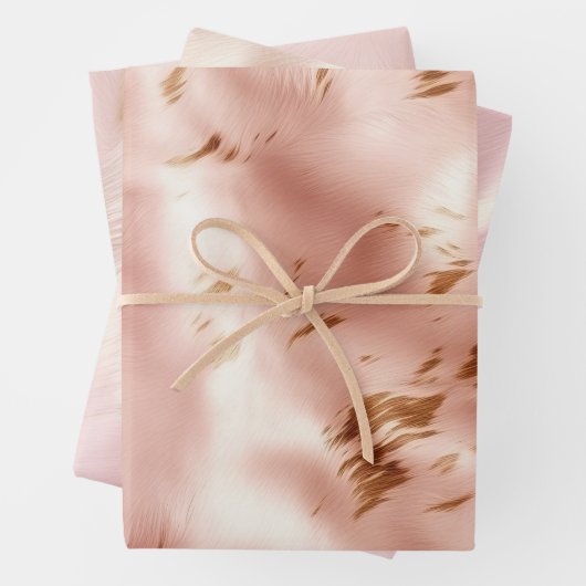 Westerse Roze Nep Koeienhuid Verjaardag Inpakpapier Vel (In situ)