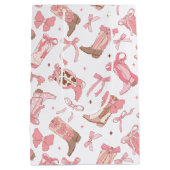 Westerse roze rodeo laarzen met strikken bruidsdou medium cadeauzakje (Achterkant)