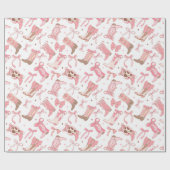 Westerse roze rodeo laarzen met strikken bruidsfee cadeaupapier (Vlak)