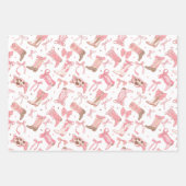 Westerse roze rodeo laarzen met strikken bruidsfee inpakpapier vel (Voorkant)