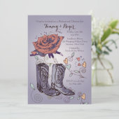 Westerse Rozen Uitnodiging (Staand voorkant)