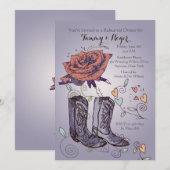 Westerse Rozen Uitnodiging (Voorkant / Achterkant)