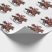 Westerse Ruiter Rodeo Paard Cowboy Sinterklaas Ker Cadeaupapier (Hoek)