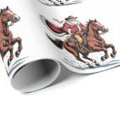 Westerse Ruiter Rodeo Paard Cowboy Sinterklaas Ker Cadeaupapier (Rol Hoek)