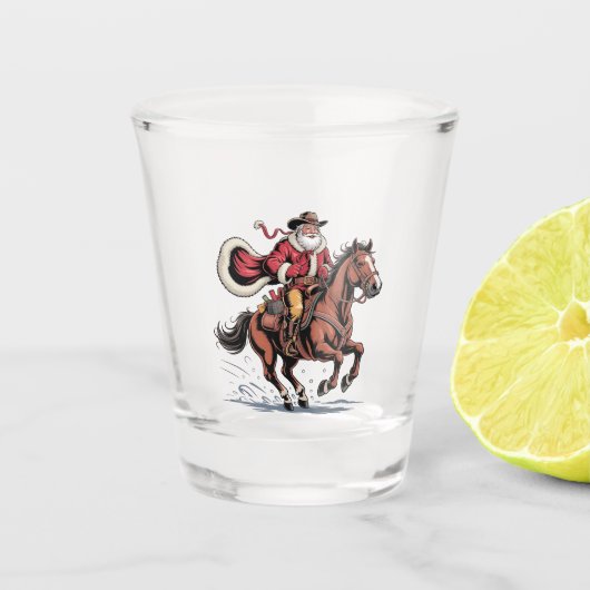 Westerse Ruiter Rodeo Paard Cowboy Sinterklaas Ker Shot Glas (Voorkant)