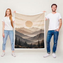 Westerse Rustieke Berghuis Decoratie Fleece Deken