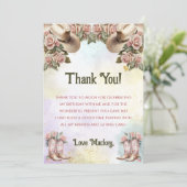 Westerse Rustieke Bloem Verjaardags Dankkaart Kaart (Staand voorkant)