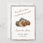 Westerse Rustieke boho foto QR Code Save the Date Kaart (Voorkant)