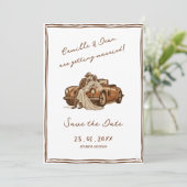 Westerse Rustieke boho foto QR Code Save the Date Kaart (Staand voorkant)