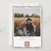 Westerse Rustieke boho foto QR Code Save the Date Kaart (Achterkant)