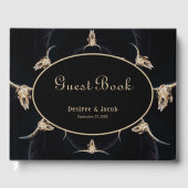 Westerse Rustieke Cowboy Monogram Stierekop Gastenboek (Voorkant)