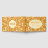 Westerse Rustieke Gouden Glitter Monogram Koeiensc Gastenboek (Volledig)