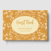 Westerse Rustieke Gouden Glitter Monogram Koeiensc Gastenboek (Voorkant)