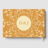 Westerse Rustieke Gouden Glitter Monogram Koeiensc Gastenboek (Achterkant)