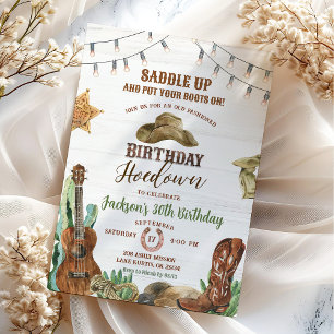 Westerse Rustieke Hoedown Cowboy Verjaardagsfeest Kaart