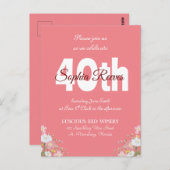 Westerse Rustieke Landelijke Wilde Bloem 40e Verja Briefkaart (Voorkant / Achterkant)