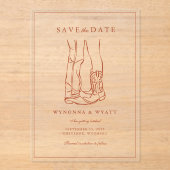 Westerse Rustieke Moderne Foto Save the Date Acryl Uitnodigingen (Voorkant)