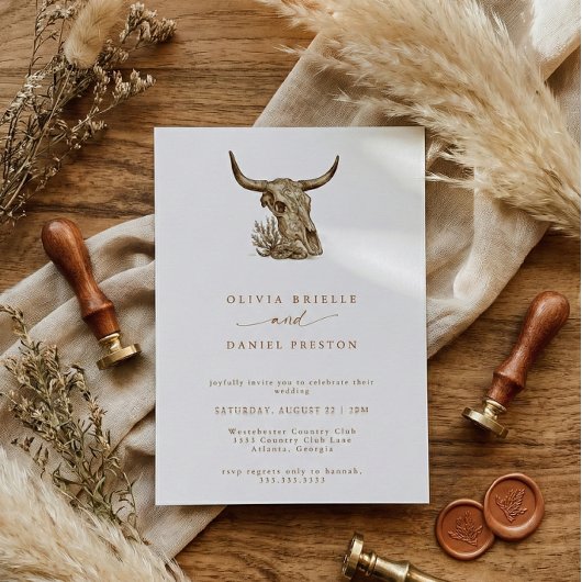 Westerse Rustieke Pampagras Boho Bruiloft Kaart