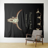 Westerse Rustieke Stier Schedel Bruiloft Foto Boot Wandkleed (In Situ (horizontaal))