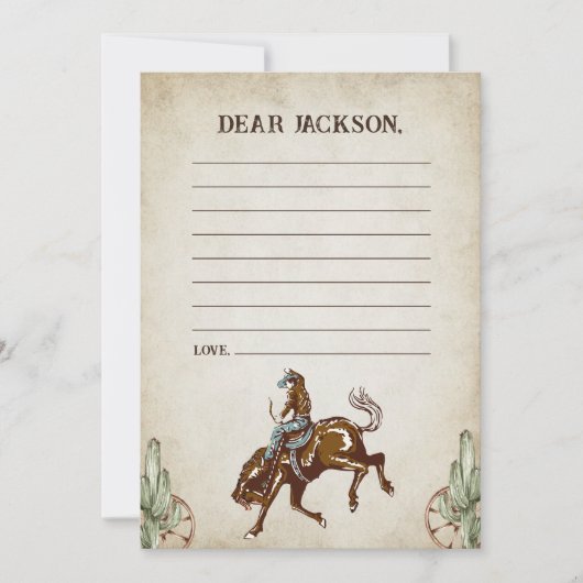 Westerse Rustieke Tijdscapsule Notitie Berichtkaar Kaart (Voorkant)