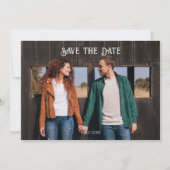 Westerse Rustieke Trouwfoto Save The Date (Voorkant)