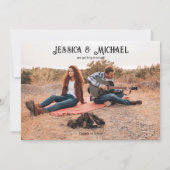Westerse Rustieke Trouwfoto Save The Date (Achterkant)