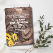 Westerse Rustieke Zonnebloem Cowboyhoed 40e Verjaa Kaart