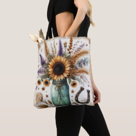 Westerse Rustieke Zonnebloem Metselaars Pot  Tote Bag