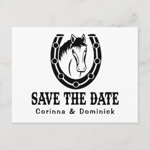 Westerse Save The Date Verlovings Huwelijks Paard Briefkaart