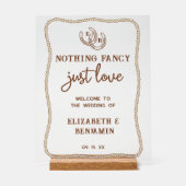 Westerse simpele trouwerij, gewoon liefde, welkom  acryl bord (Voorkant)