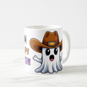 Westerse spook mascotte met cowboy stijl 🤠 koffiemok