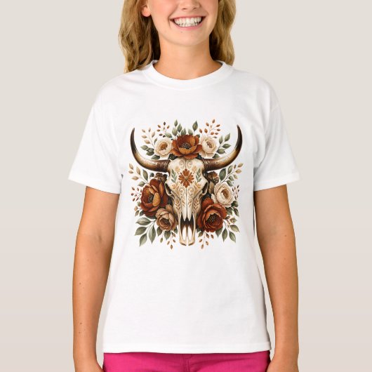 Westerse stierenschedel t-shirt (Voorkant)