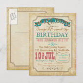 Westerse stijl ansichtkaart uitnodiging briefkaart (Voorkant / Achterkant)