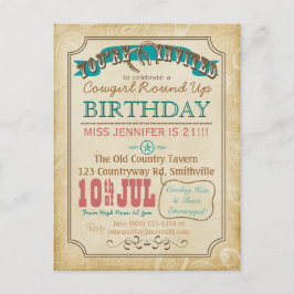 Westerse stijl ansichtkaart uitnodiging briefkaart