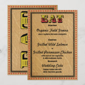 Westerse stijl ontvangstfeest diner menu kaart (Voorkant / Achterkant)