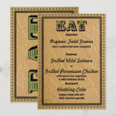 Westerse stijl ontvangstpartyDiner menu (Voorkant / Achterkant)