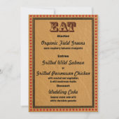 Westerse stijl ontvangstpartyDiner Menu Kaart (Voorkant)