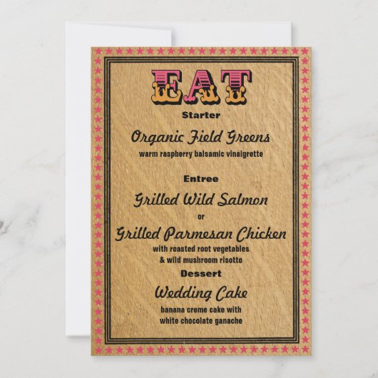 Westerse stijl ontvangstpartyDiner menu Kaart (Voorkant)