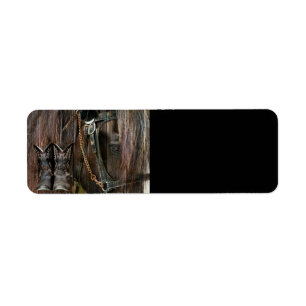 Westerse stijl paard en cowboylaarzen etiket