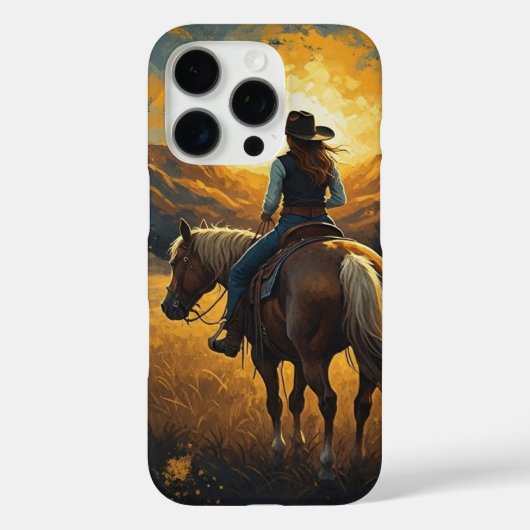 Westerse Sunset Cowgirl iPhone beschermhoes Case-Mate iPhone Case (Achterkant)