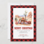 Westerse Tartan Plaid Rustieke Kerstkaart (Voorkant)