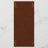 Westerse Terracotta Cowboy Bruiloft Met Leren Acce Menu (Achterkant)