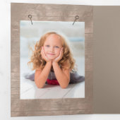 Westerse Thema Houten 4 Foto Sjabloon Kerstmis (Binnenzijde eerst)