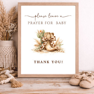 Westerse thema neutrale babyshower gebeden voor de poster