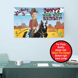 Westerse thema verjaardag op maat vinyl bord banne spandoek
