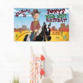 Westerse thema verjaardag op maat vinyl bord banne spandoek (Insitu)