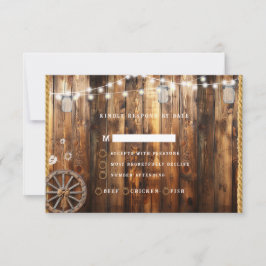 Westerse touw wagenwiel metson glas heldere slinge RSVP kaartje