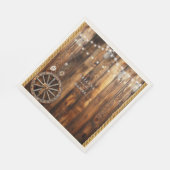 Westerse touw wagenwiel metson glaslampjes servet (Hoek)