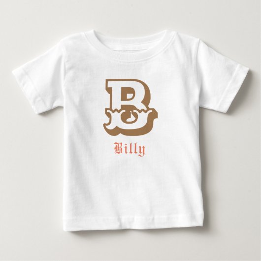 Westerse trots gepersonaliseerde monogram baby t-s (Voorkant)