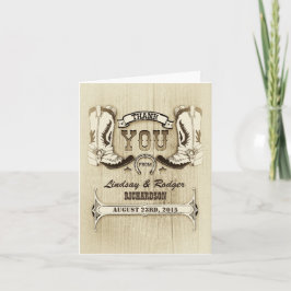 westerse trouw-cowboylaarzen bedankkaarten bedankkaart